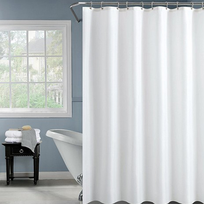וילון אמבטיה לבן חלק ספאדיני בגודל 1.8×1.8 מטר