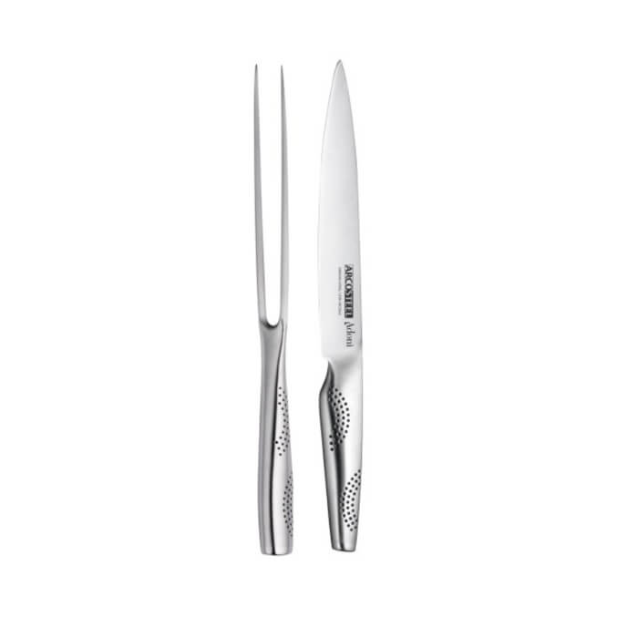 סט ברביקיו מסדרת מאיר אדוני - Arcosteel. סט מהודר הכולל סכין פריסה ומזלג בשר