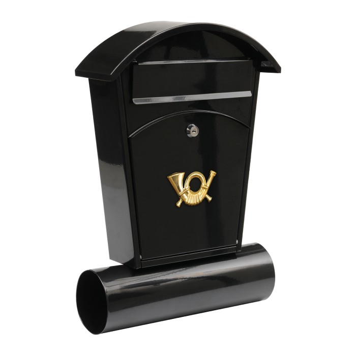 תיבת דואר VOREL עם גליל לעיתון בצבע שחור
