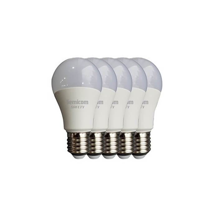 חמש נורות לד - 15W E27 A60 SAFETY מבית - Semicom