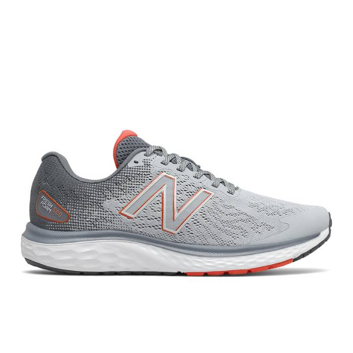 נעל NEW BALANCE דגם 680 צבע אפור בשילוב כתום