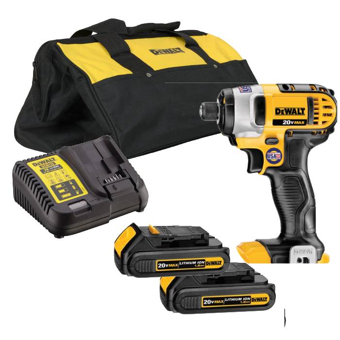 מברגת אימפקט 20V DeWalt* דגם DCF885C2 + שתי סוללות 2 אמפר + מטען ותיק