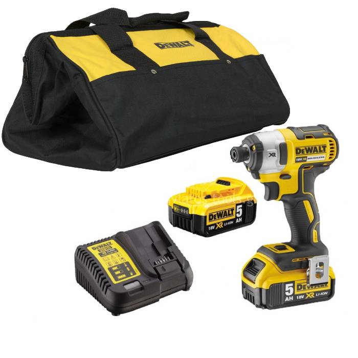 מברגת אימפקט DeWalt 20V דגם DCF845P2 + שתי סוללות 5A +מטען ותיק