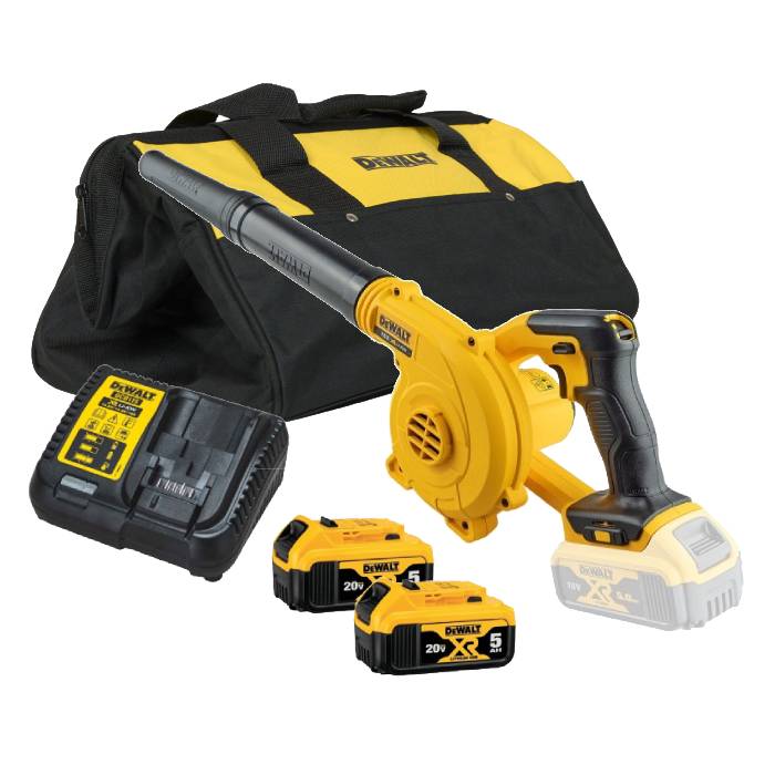 מפוח DeWALT  נטען 20V דגם DCE100B כולל שתי סוללות 5 אמפר+מטען ותיק