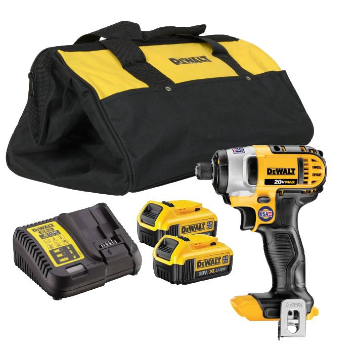 מברגת אימפקט 20V DeWalt* דגם DCF885M2 + שתי סוללות 4 אמפר + מטען ותיק