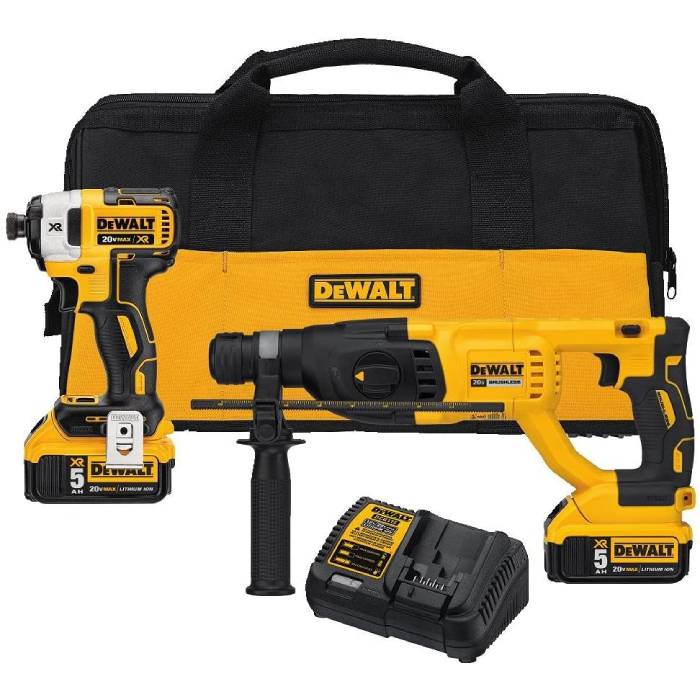 סט פטישון ואימפקט DCK233P2 DEWALT 20V