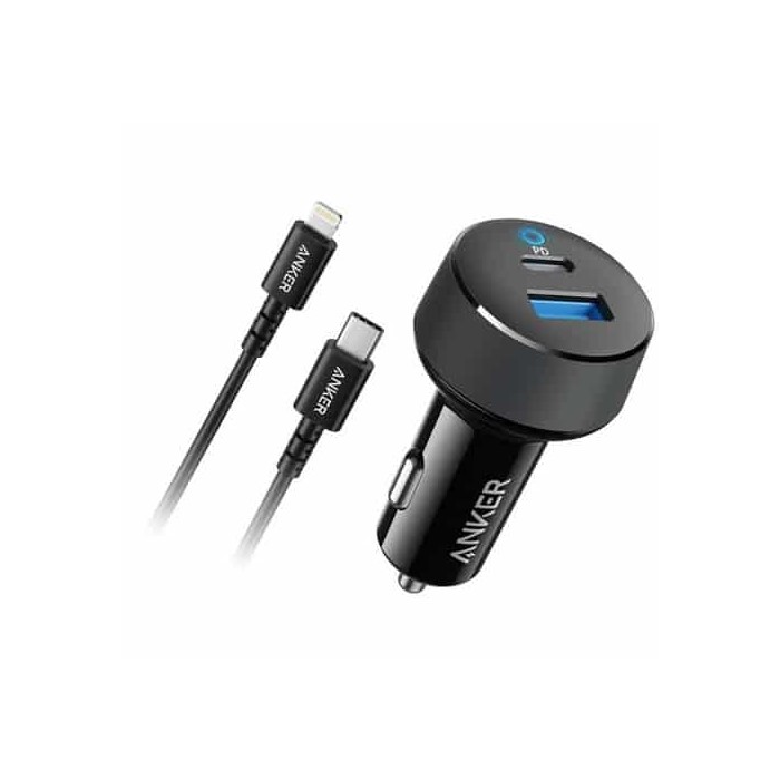 מטען רכב anker - 30Wpd usb c+mfi cable