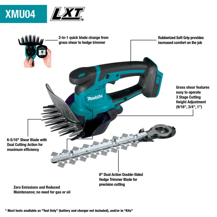 גוזם דשא וגדר חיי MAKITA 18V XMU04ZX