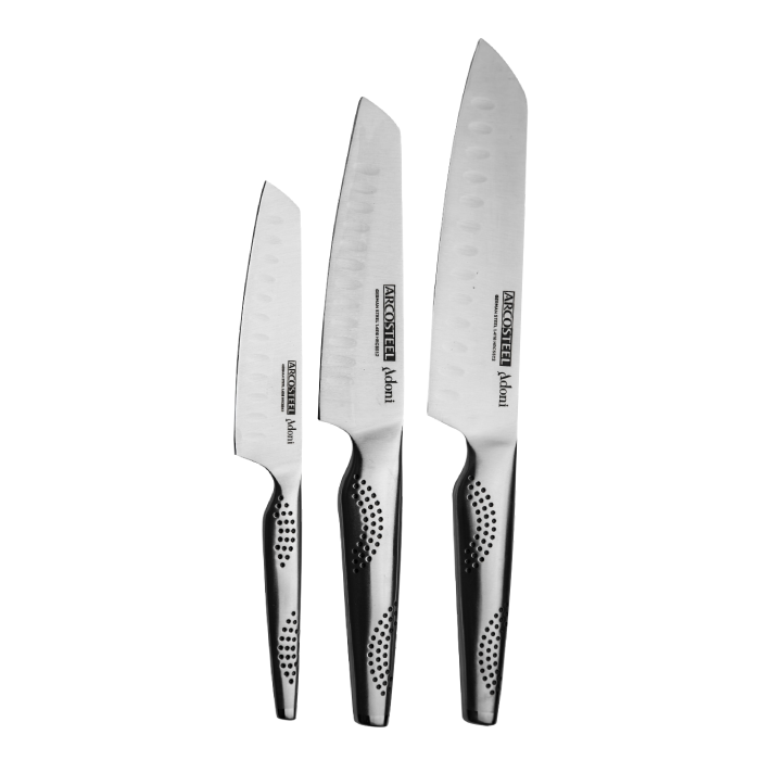סט 3 סכינים סנטוקו מסדרת אדוני - arcosteel