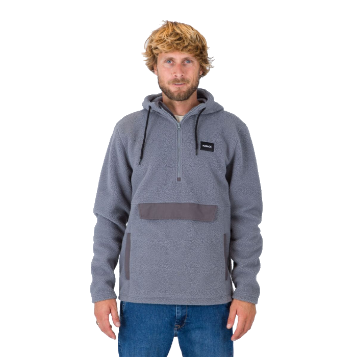 סווטשרט לגבר hurley - anorak sherpa 1/4 zip fleece po