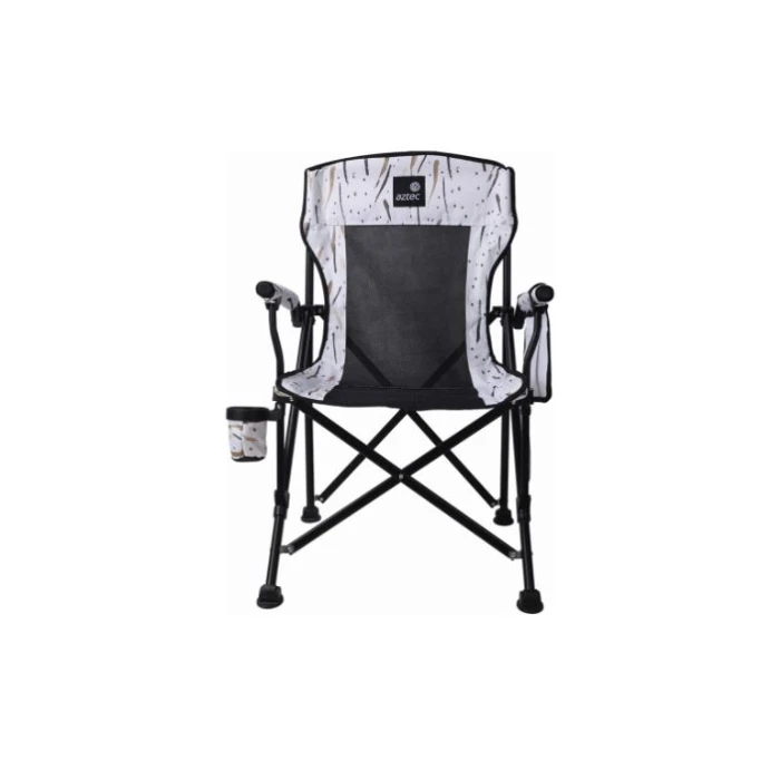 כיסא קמפינג לבן עם פסי חול